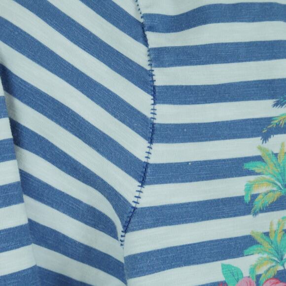 Tommy Bahama Disney XS Women's Top Minnie Stripe Henley Resort Preppy Floral - Picture 6 of 11